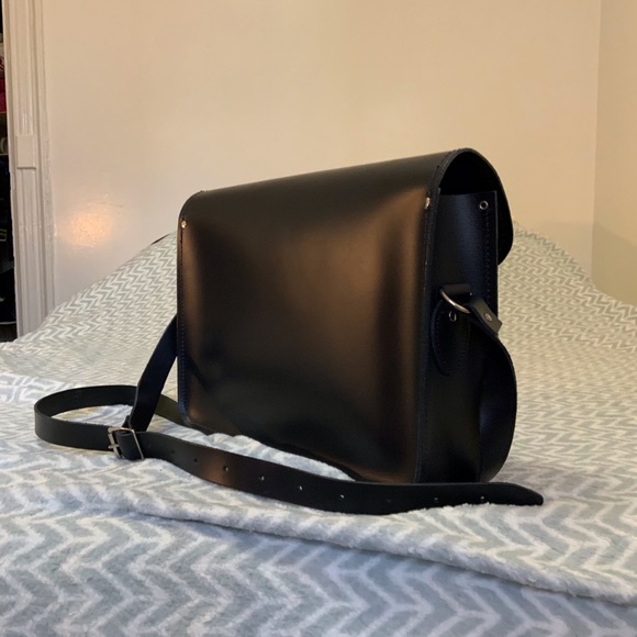 Zatchels NAVY BLUE HANDMADE LEATHER SATCHEL UK - Picture 5 of 8